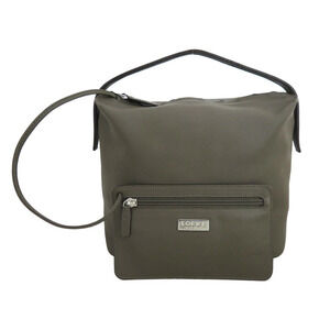 Loewe 2way Handbag leather Khaki Brown Green gray silver